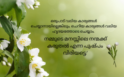 നന്മ നിറഞ്ഞിടത്ത് കരുതലും ജനിക്കുന്നു